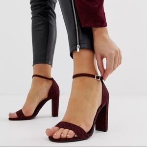 Never worn New Look Burgundy Leopard print heels
